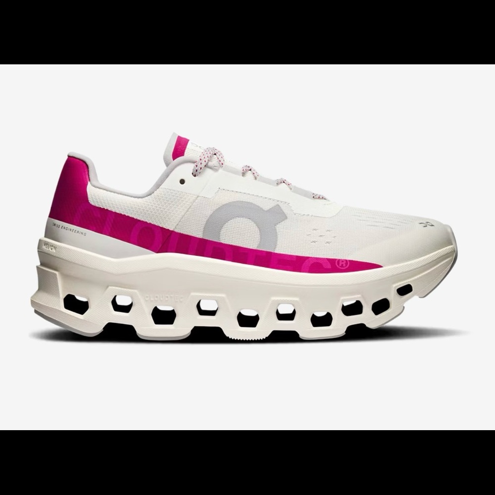 On cloud running shoes in pink